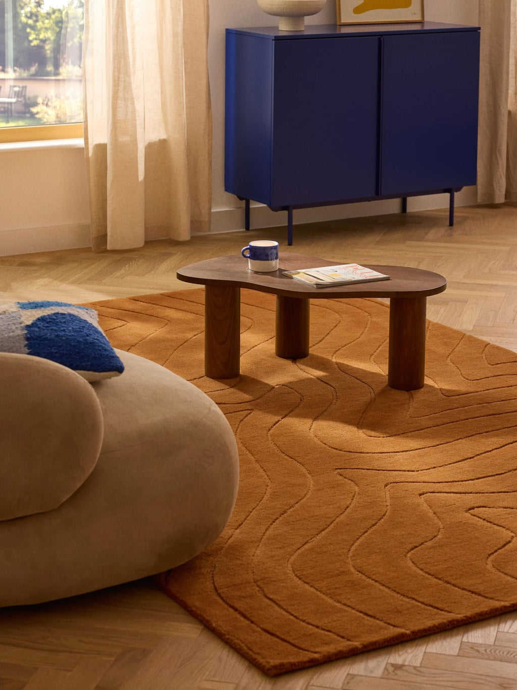 Aaron High-Low Wool Rug, Hand-Tufted