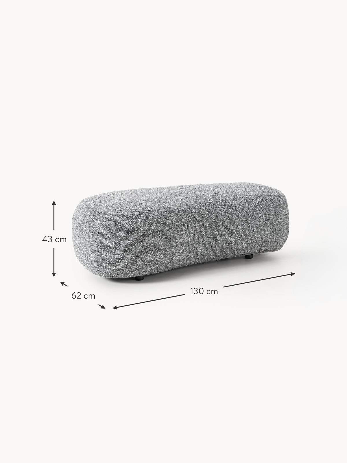 Alba Bouclé XL Ottoman