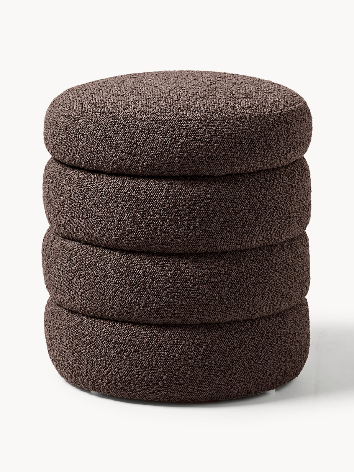 Alto Bouclé Upholstered Stool with Storage Space