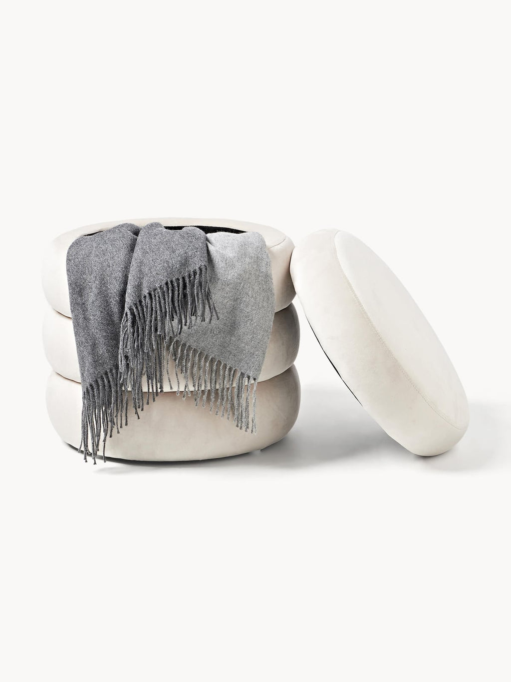 Alto Velvet Upholstered Stool with Storage Space