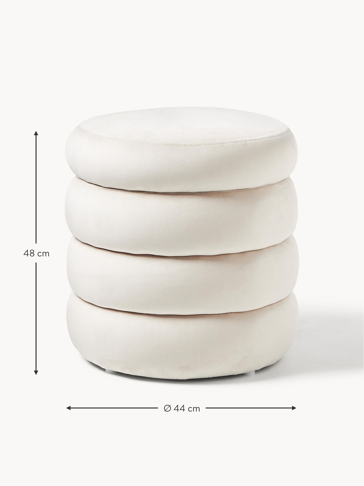 Alto Velvet Upholstered Stool with Storage Space