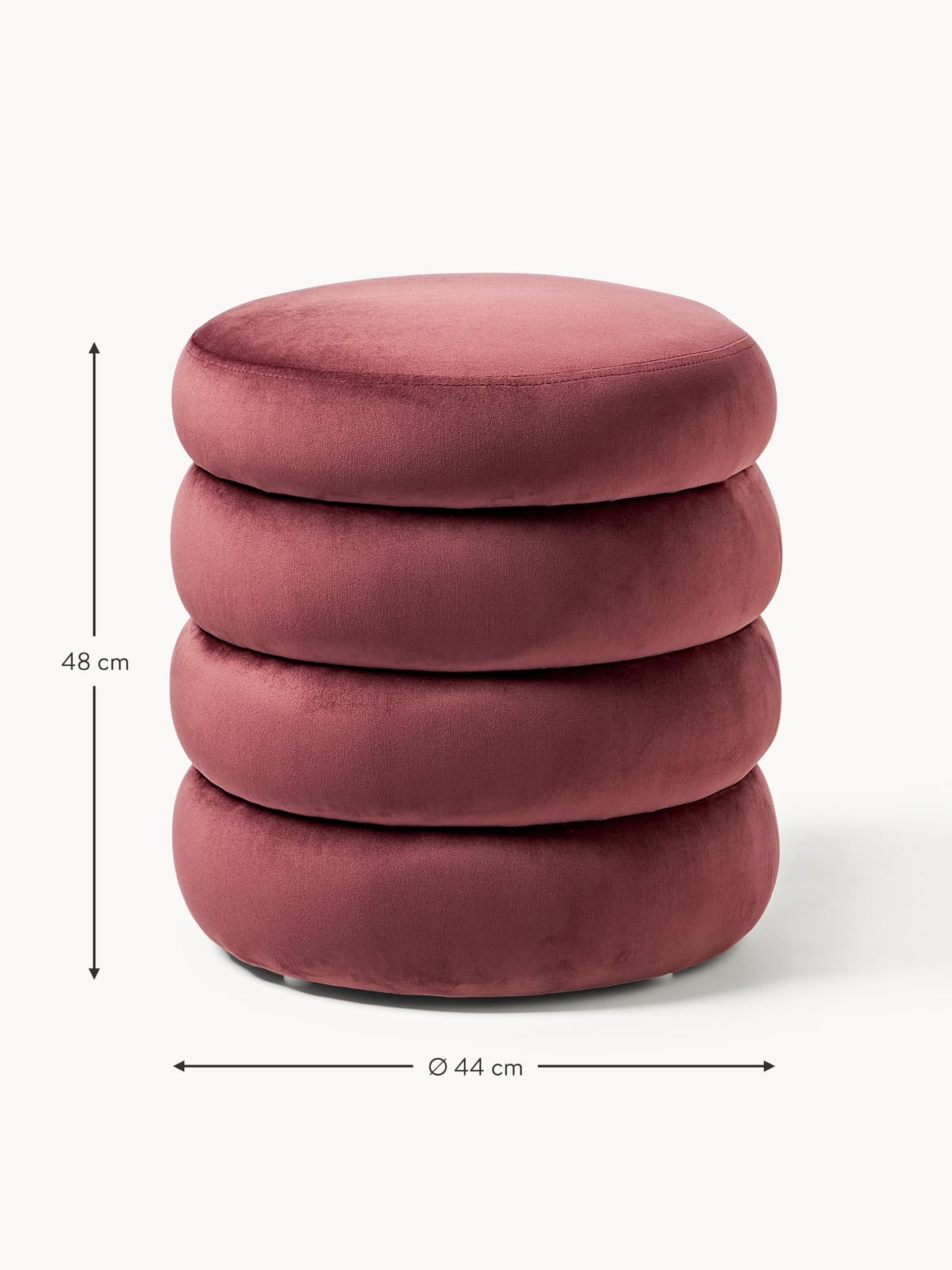 Alto Velvet Upholstered Stool with Storage Space