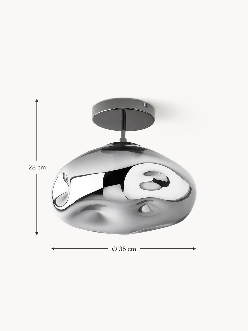 Amora Ceiling Lamp Made of Mirrored Glass