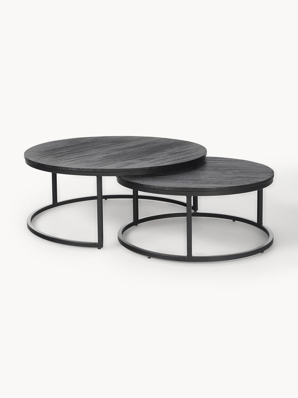 Andrew Round Mango Wood Coffee Tables, Set of 2