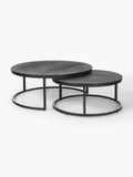 Andrew Round Mango Wood Coffee Tables, Set of 2