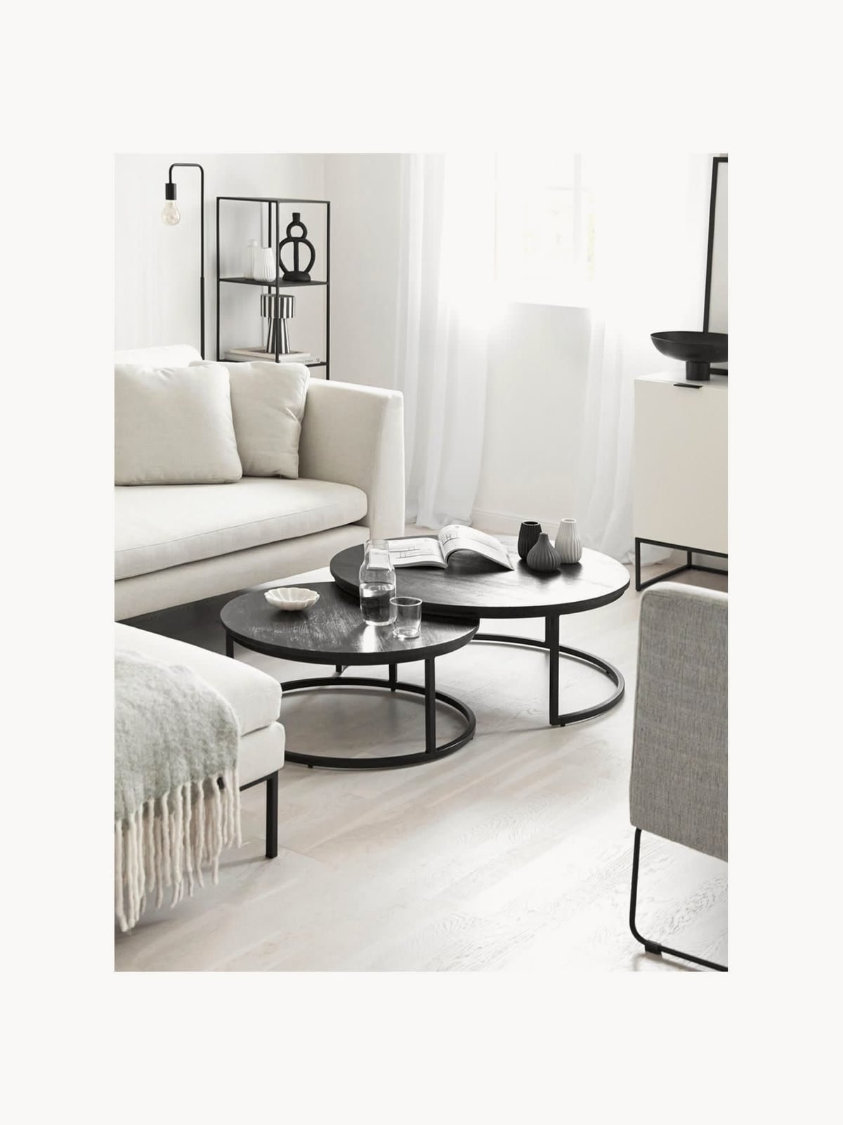 Andrew Round Mango Wood Coffee Tables, Set of 2