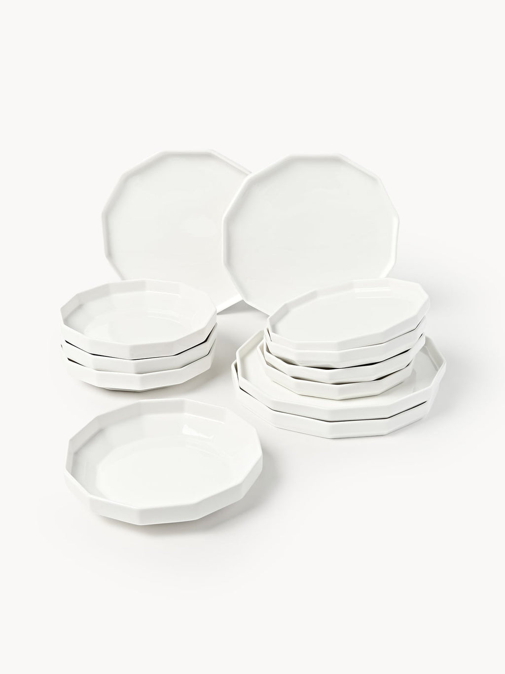Angoli Porcelain Tableware Set, 4 People, Set of 12