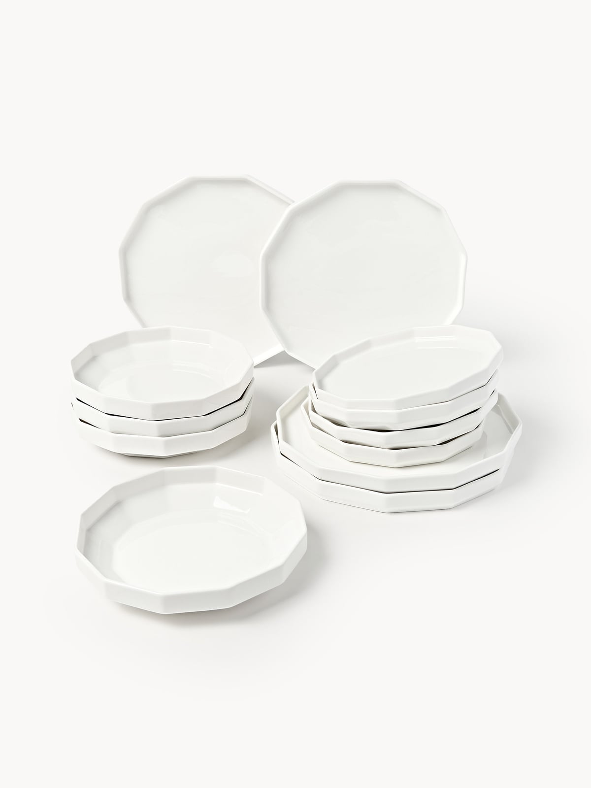 Angoli Porcelain Tableware Set, 4 People, Set of 12