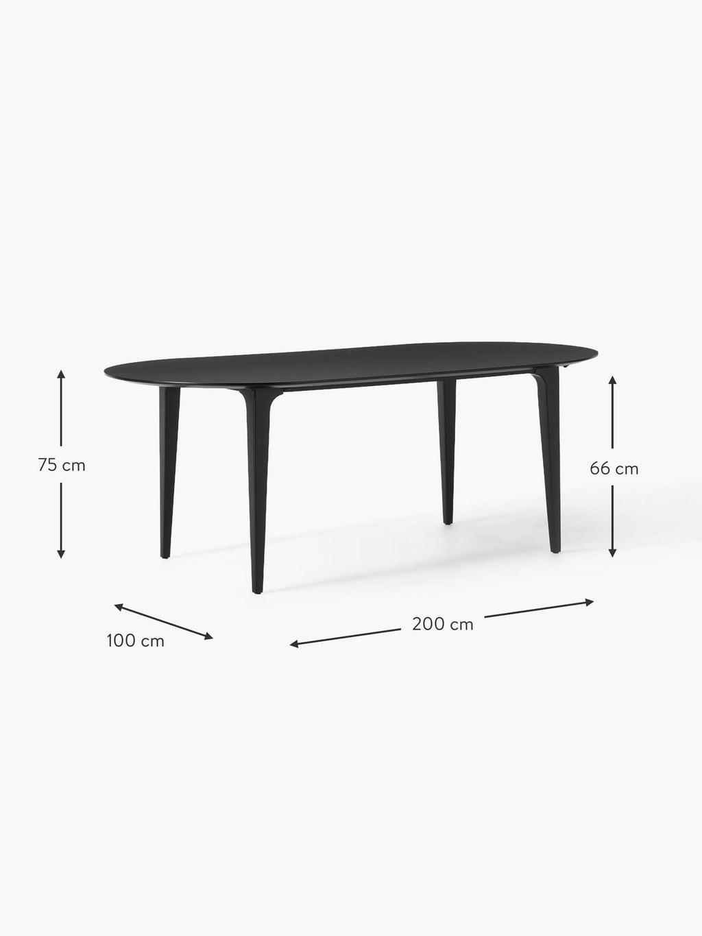 Archie Oval Mango Wood Dining Table, 200 x 100 cm