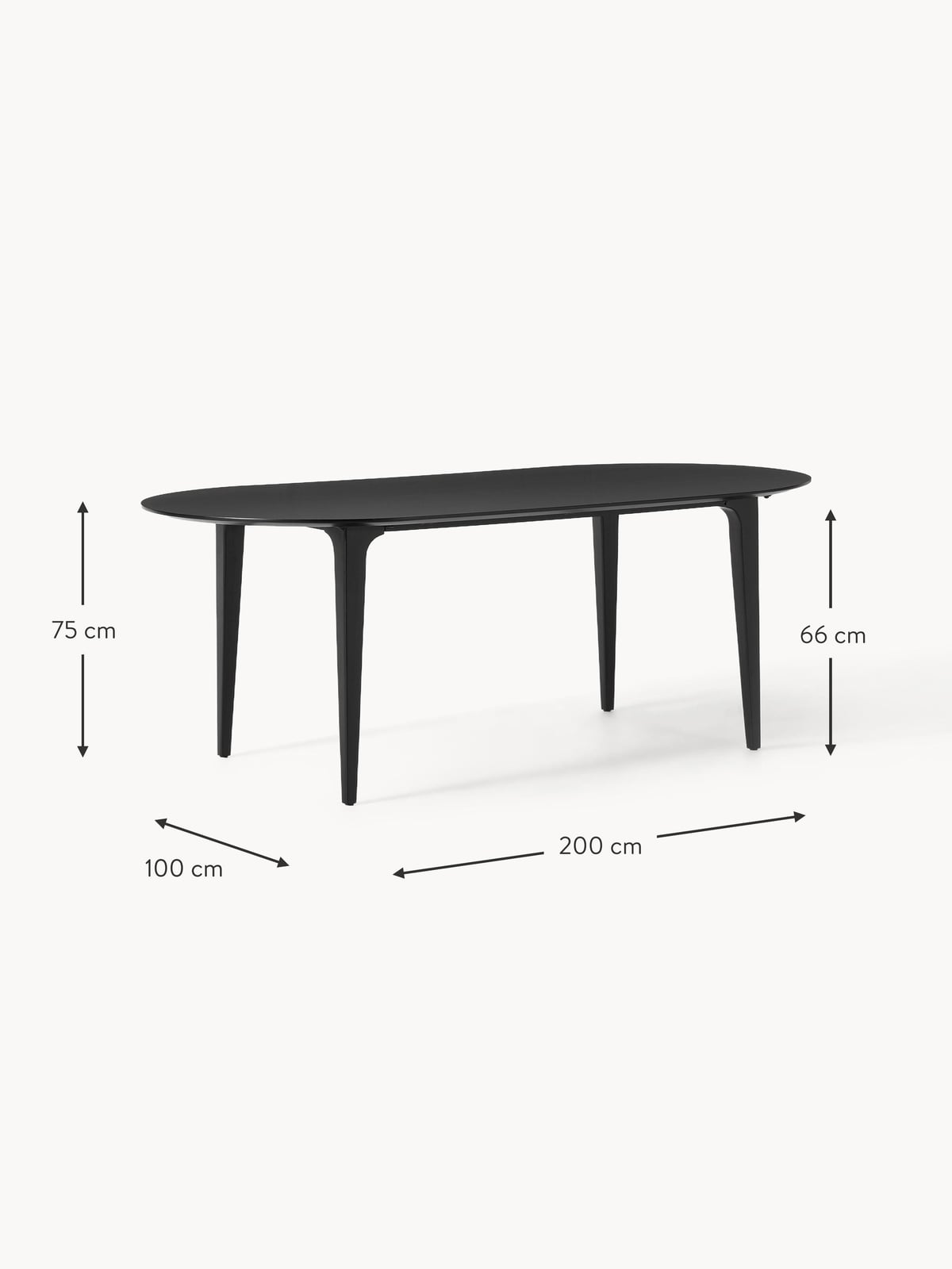 Archie Oval Mango Wood Dining Table, 200 x 100 cm
