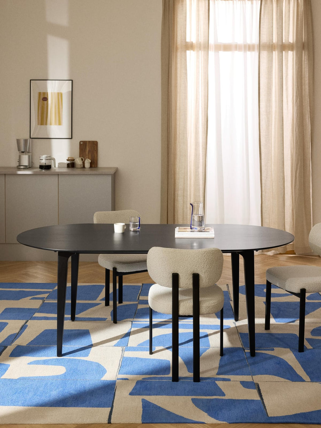 Archie Oval Mango Wood Dining Table, 200 x 100 cm