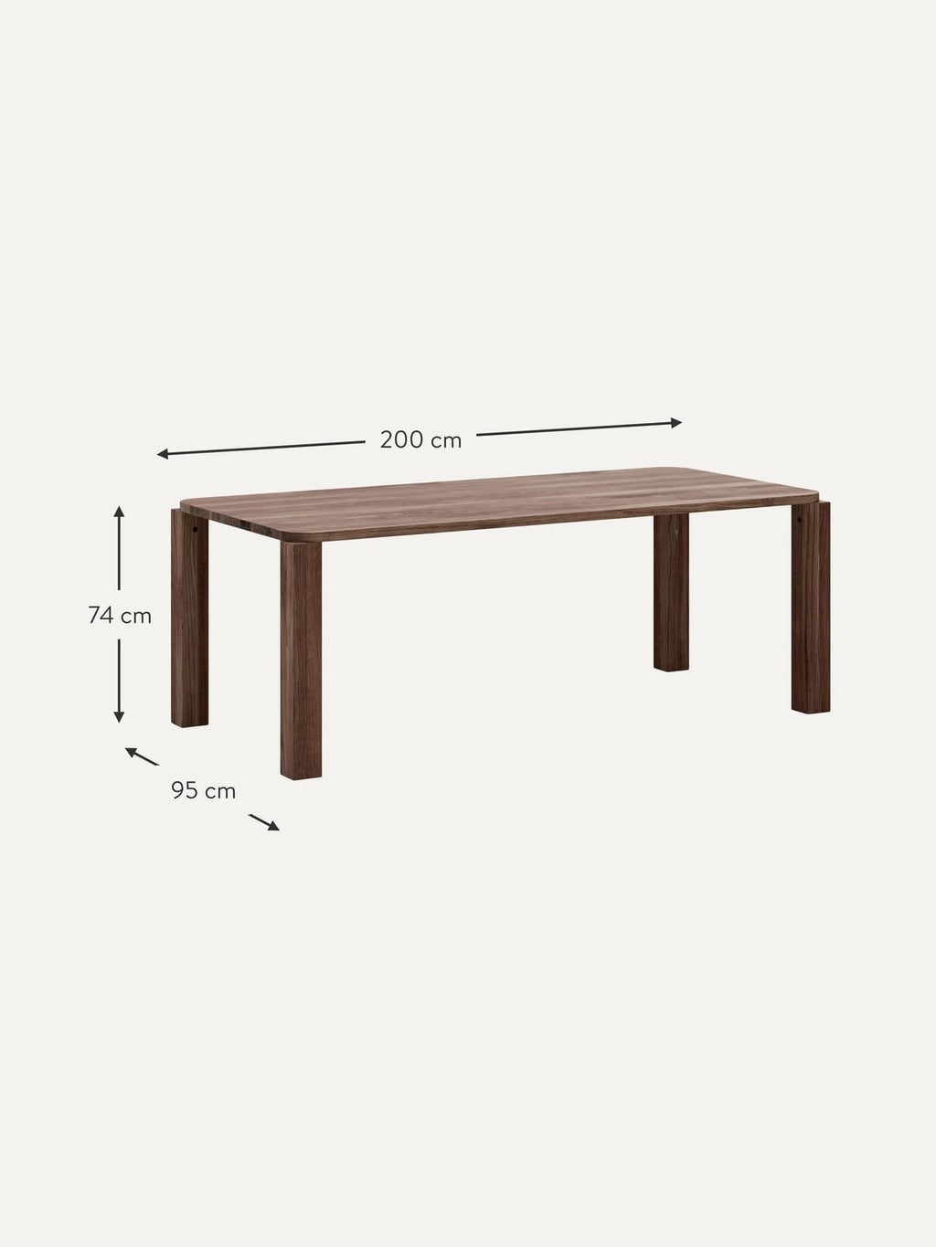 Atlas Oak Wood Dining Table, Various Sizes