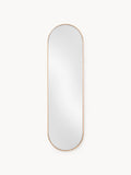 Avery Oval Full-Length Wall Mirror with Oak Wood Frame
