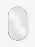 Avery Oval Wall Mirror with Oak Wood Frame