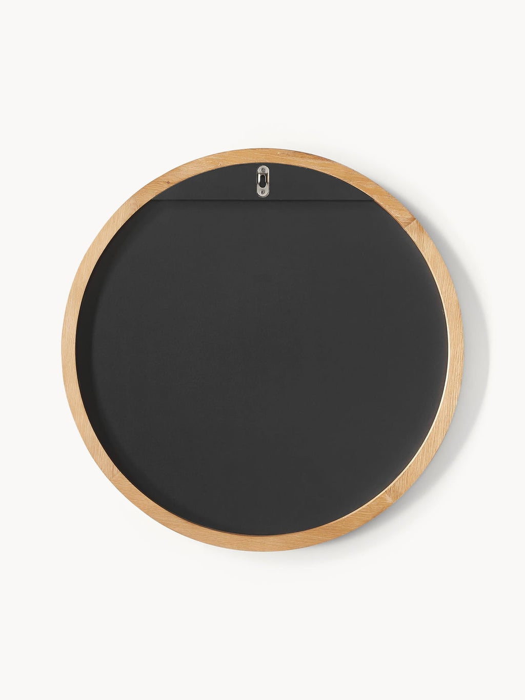 Avery Round Wall Mirror with Oak Wood Frame
