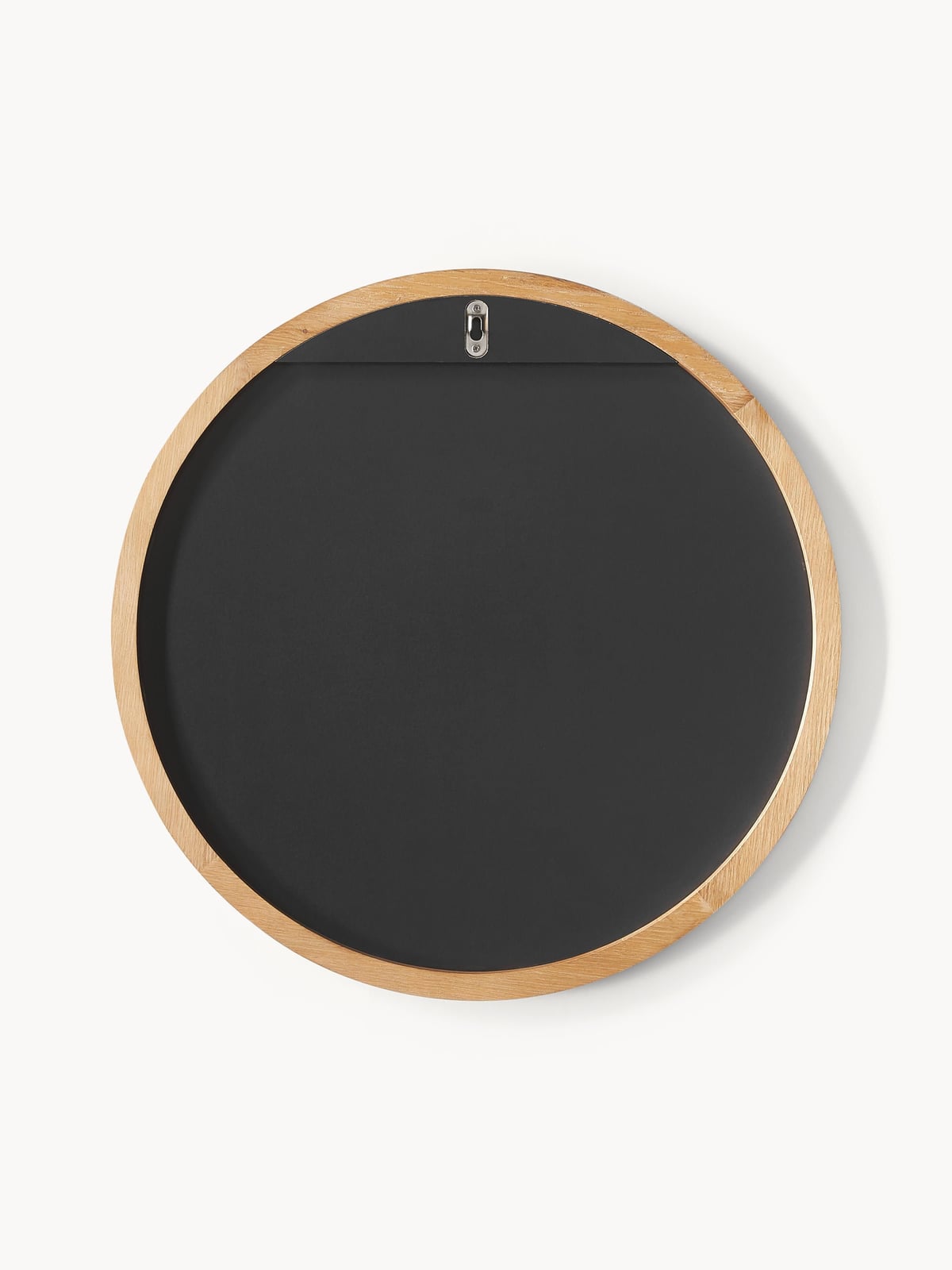 Avery Round Wall Mirror with Oak Wood Frame
