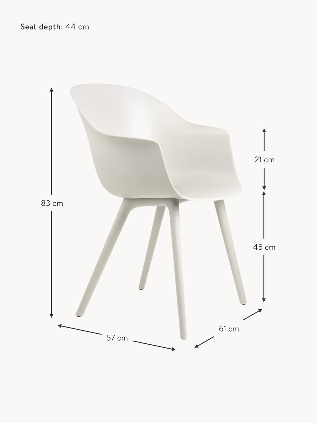 Bat Garden Dining Chair with Armrests