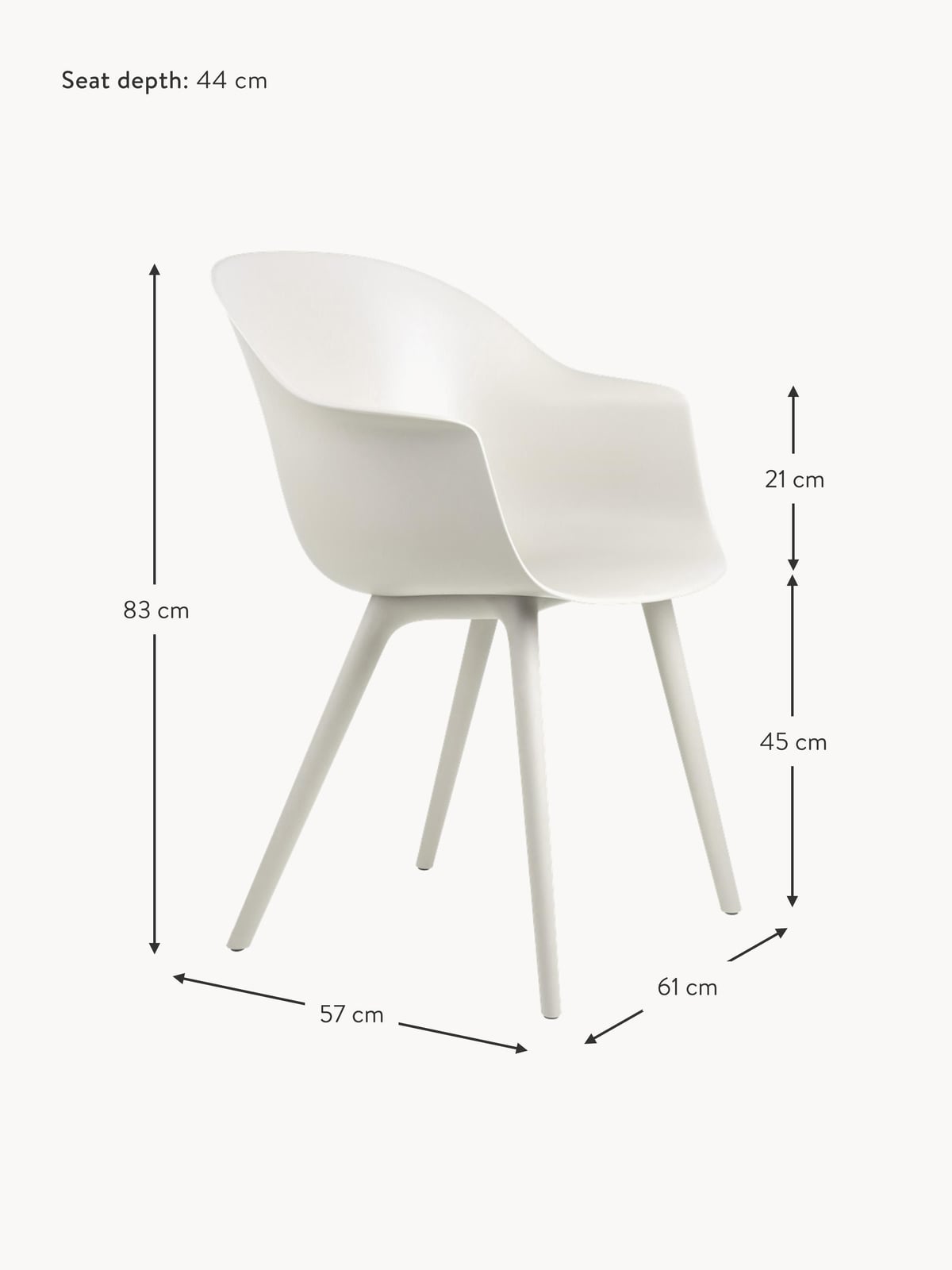 Bat Garden Dining Chair with Armrests
