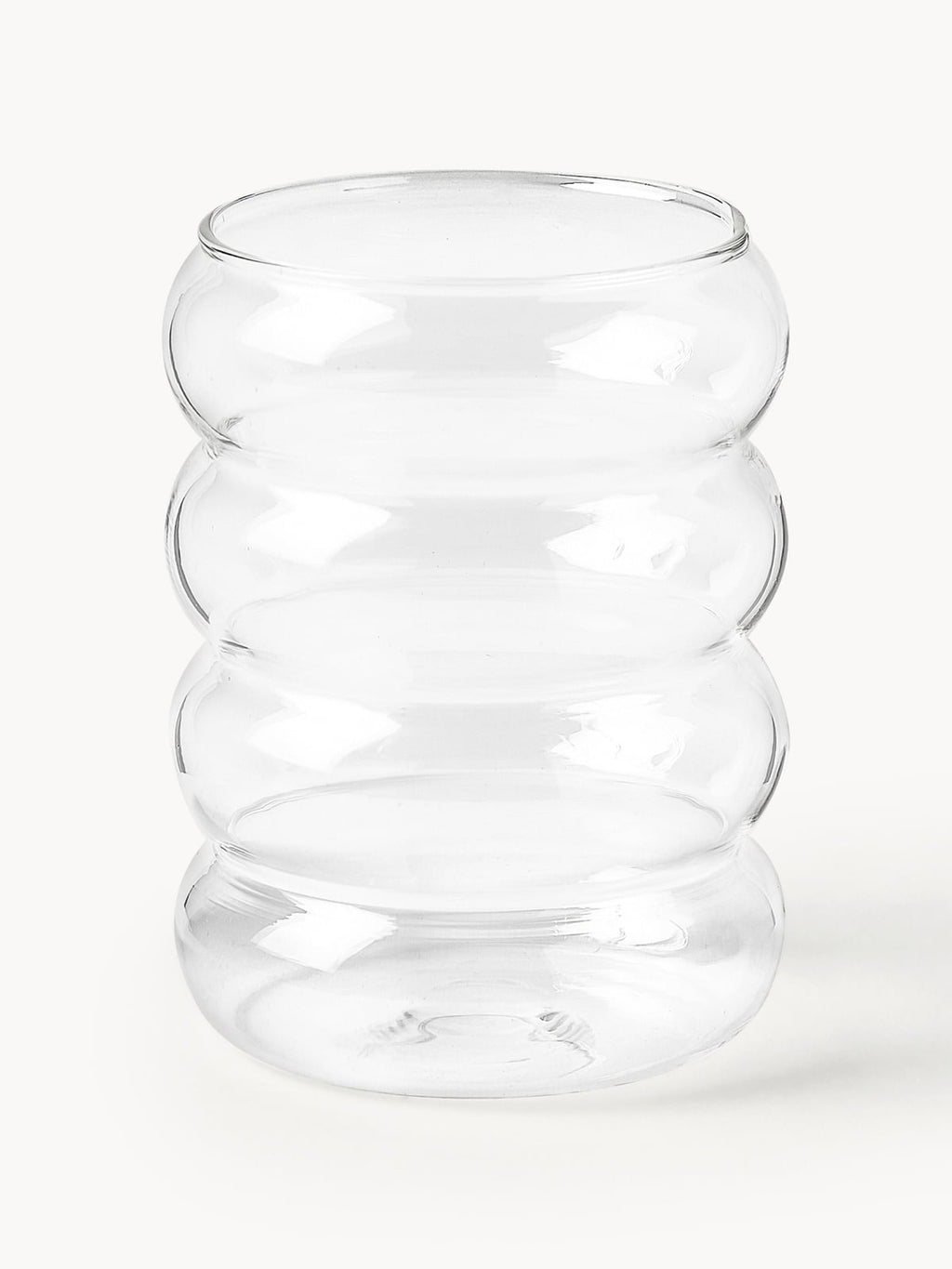 Bubbly Mouth-Blown Borosilicate Tumblers, Set of 4