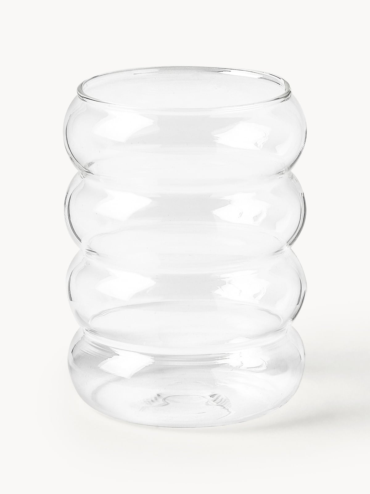 Bubbly Mouth-Blown Borosilicate Tumblers, Set of 4