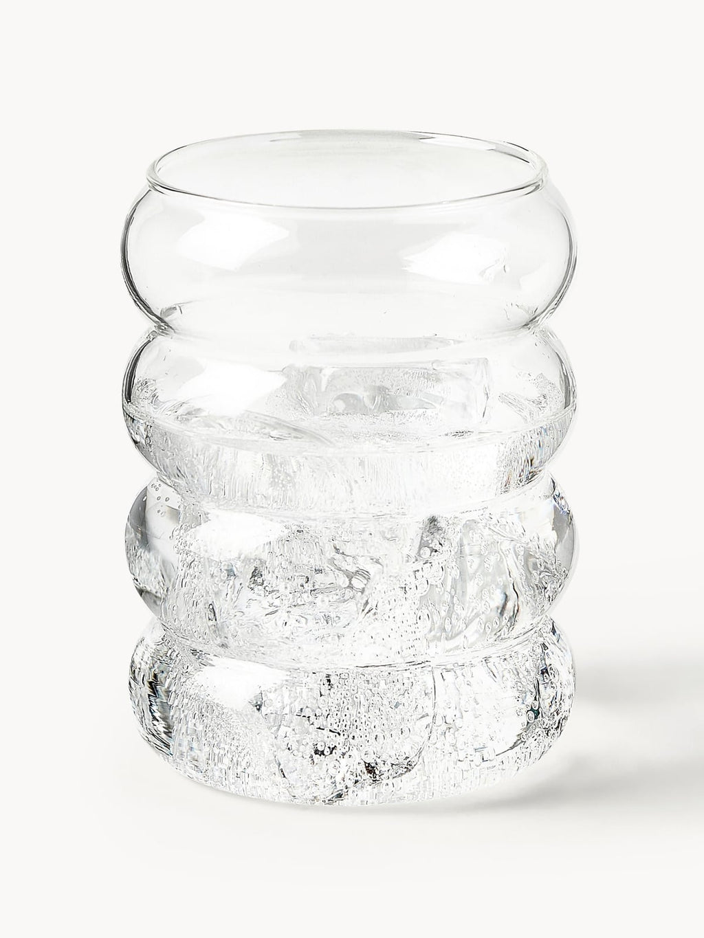Bubbly Mouth-Blown Borosilicate Tumblers, Set of 4