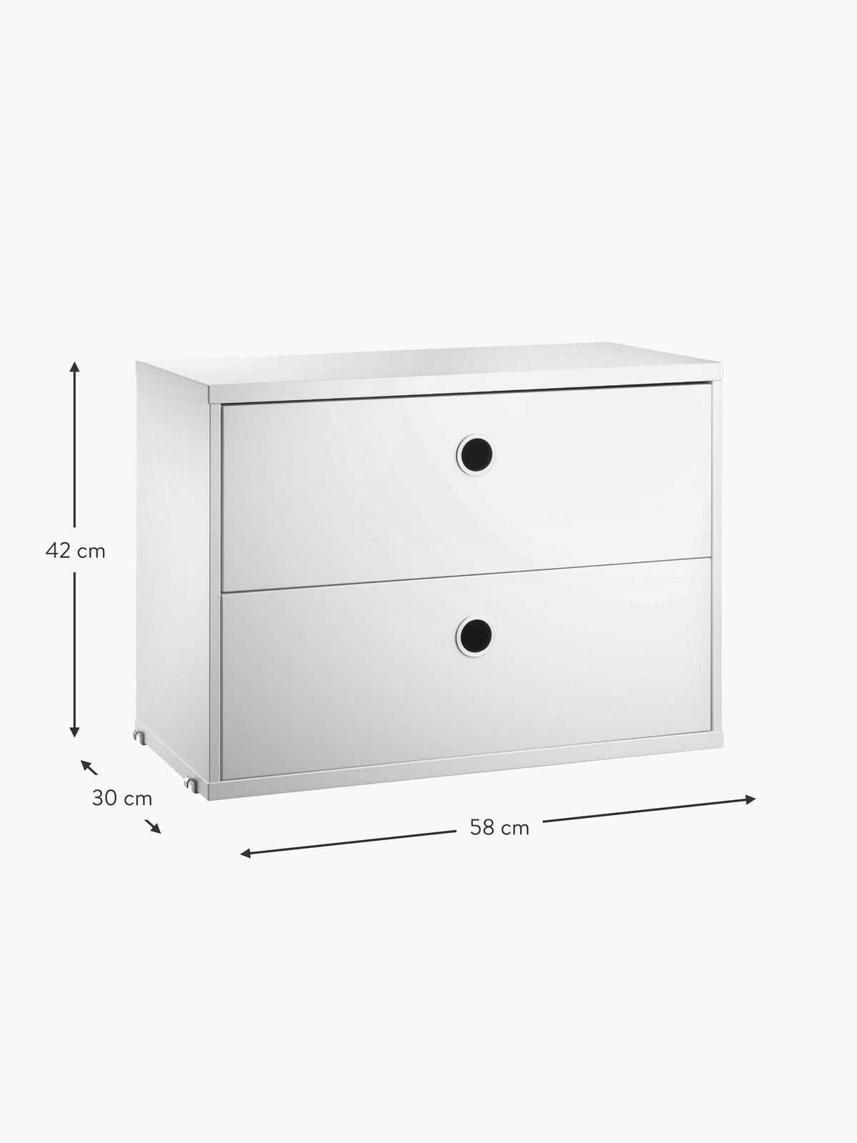 Cabinet String System with Drawers, W 58 x D 30 cm