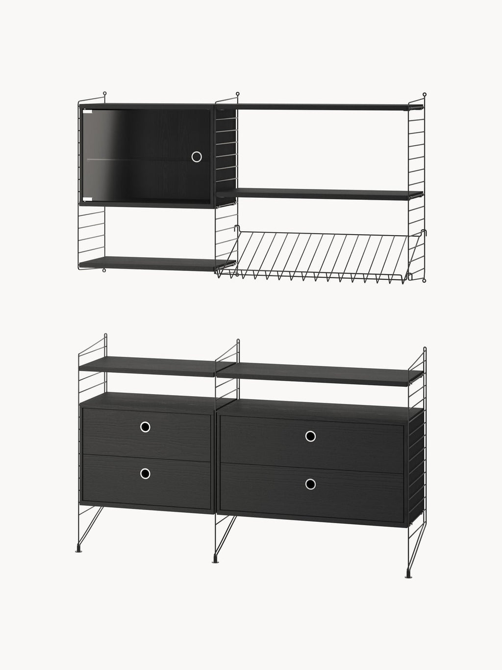 Cabinet String System with Drawers, W 58 x D 30 cm