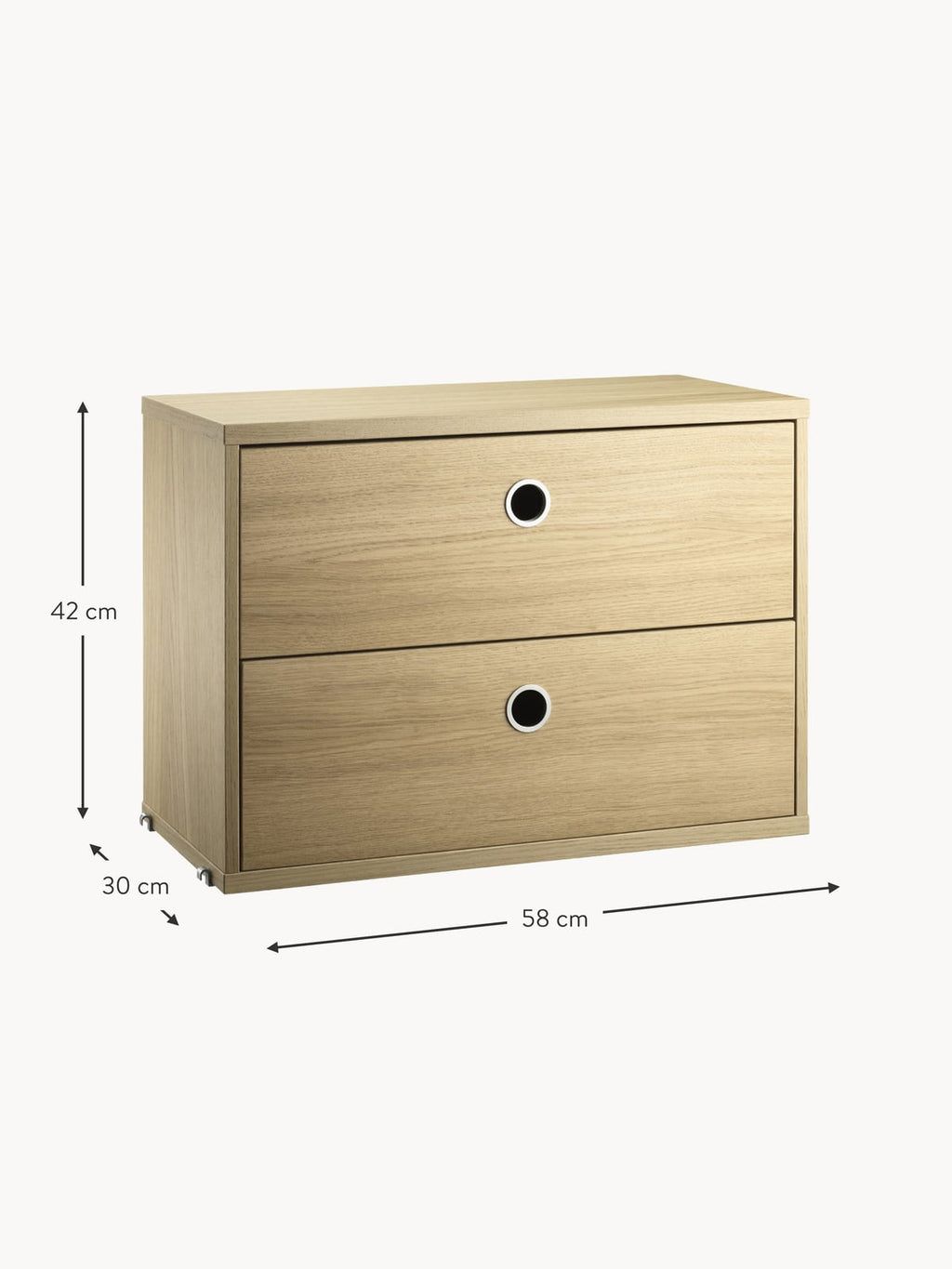 Cabinet String System with Drawers, W 58 x D 30 cm