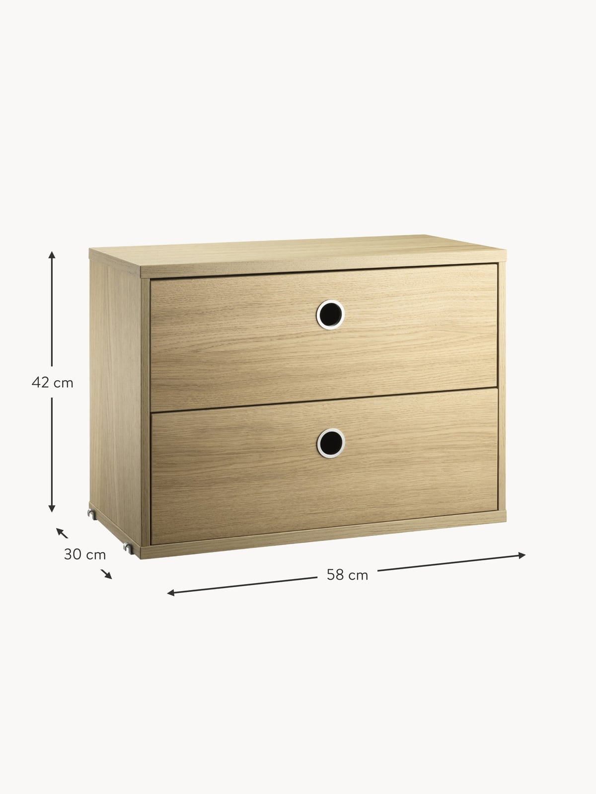 Cabinet String System with Drawers, W 58 x D 30 cm