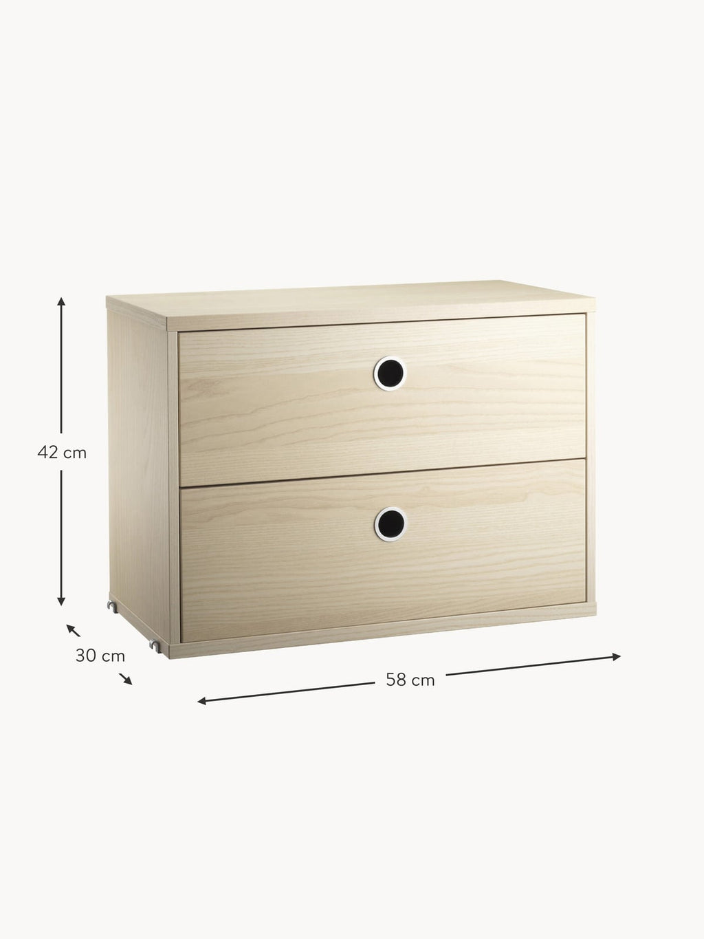 Cabinet String System with Drawers, W 58 x D 30 cm