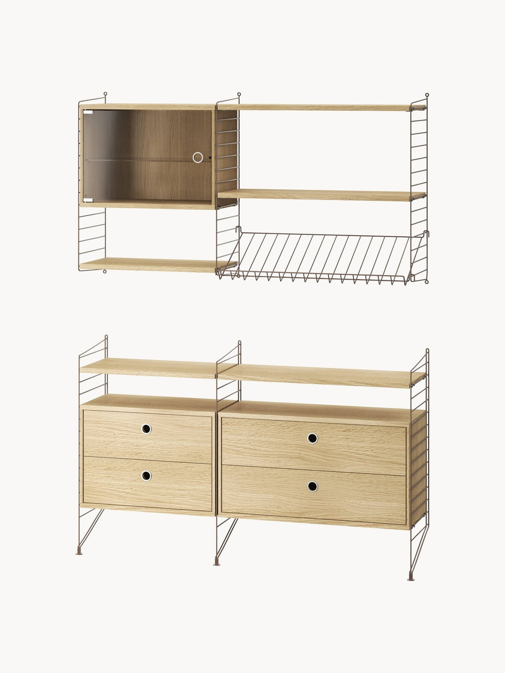 Cabinet String System with Drawers, W 58 x D 30 cm