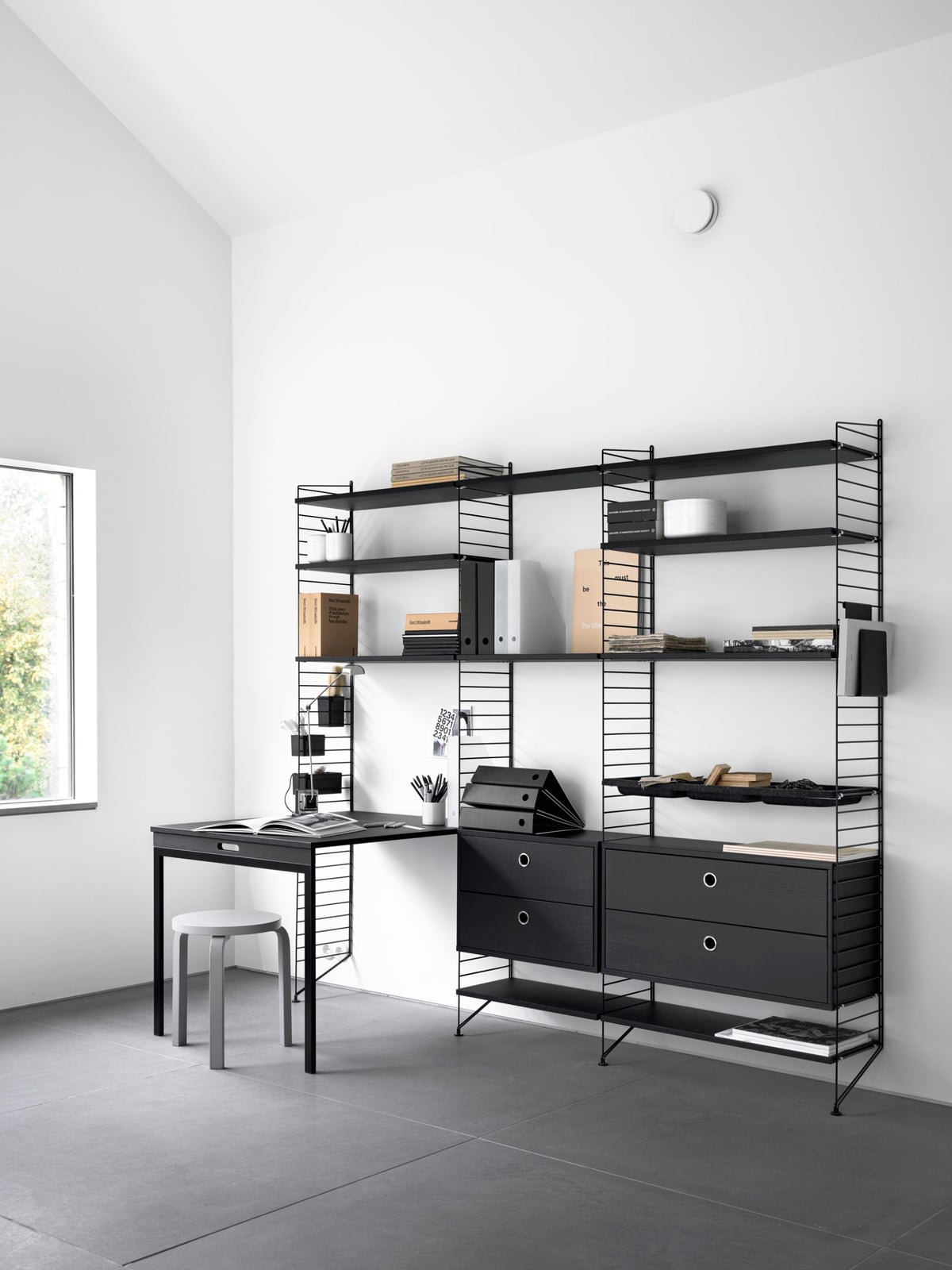 Cabinet String System with Drawers, W 78 x D 30 cm