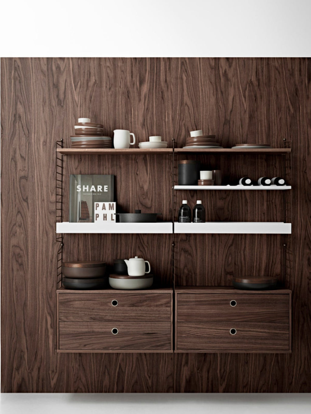 Cabinet String System with Drawers, W 78 x D 30 cm