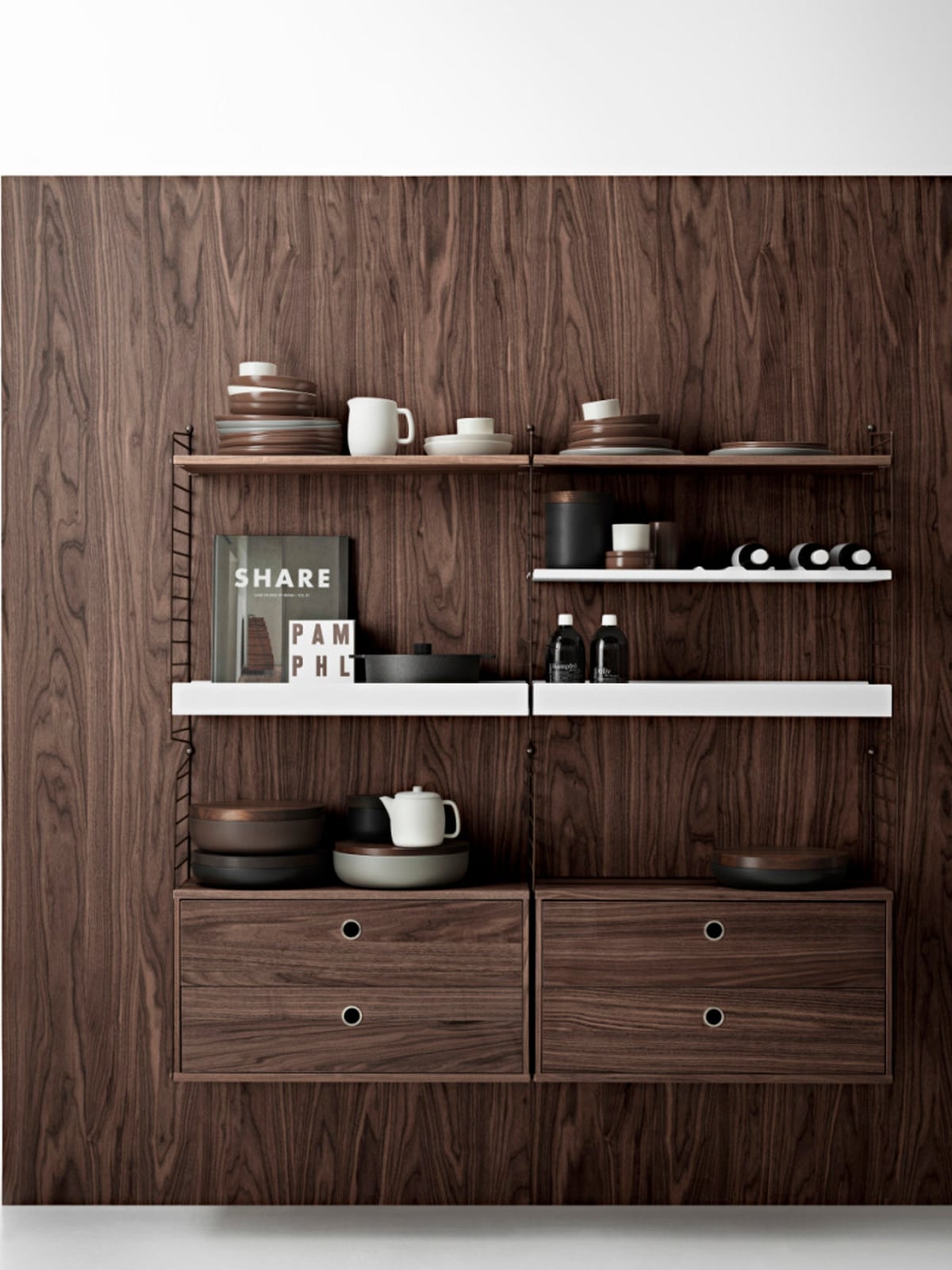 Cabinet String System with Drawers, W 78 x D 30 cm