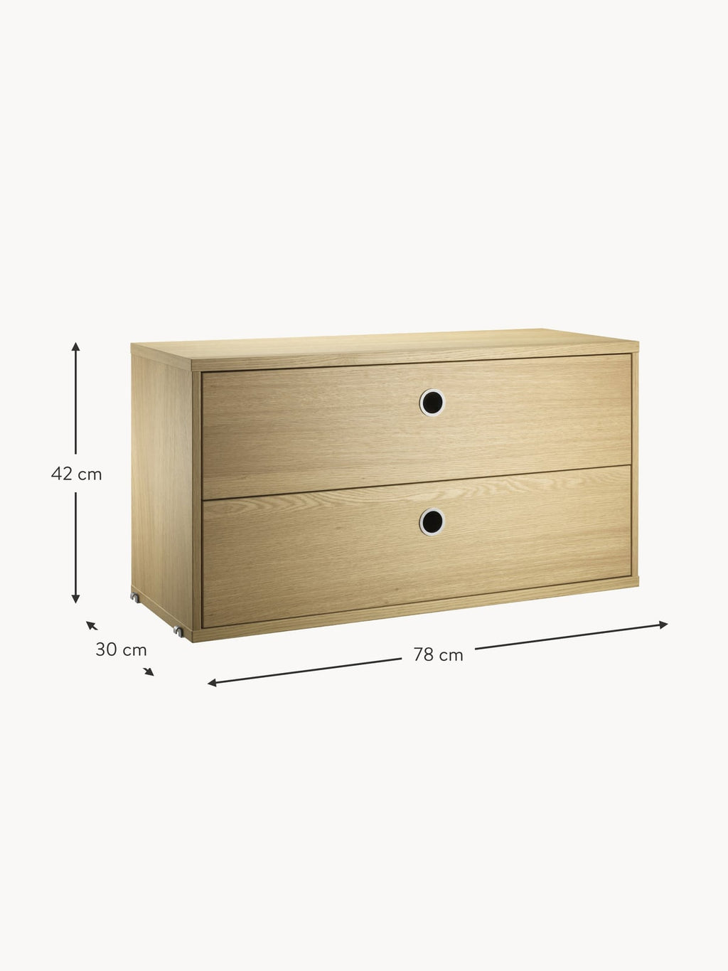 Cabinet String System with Drawers, W 78 x D 30 cm