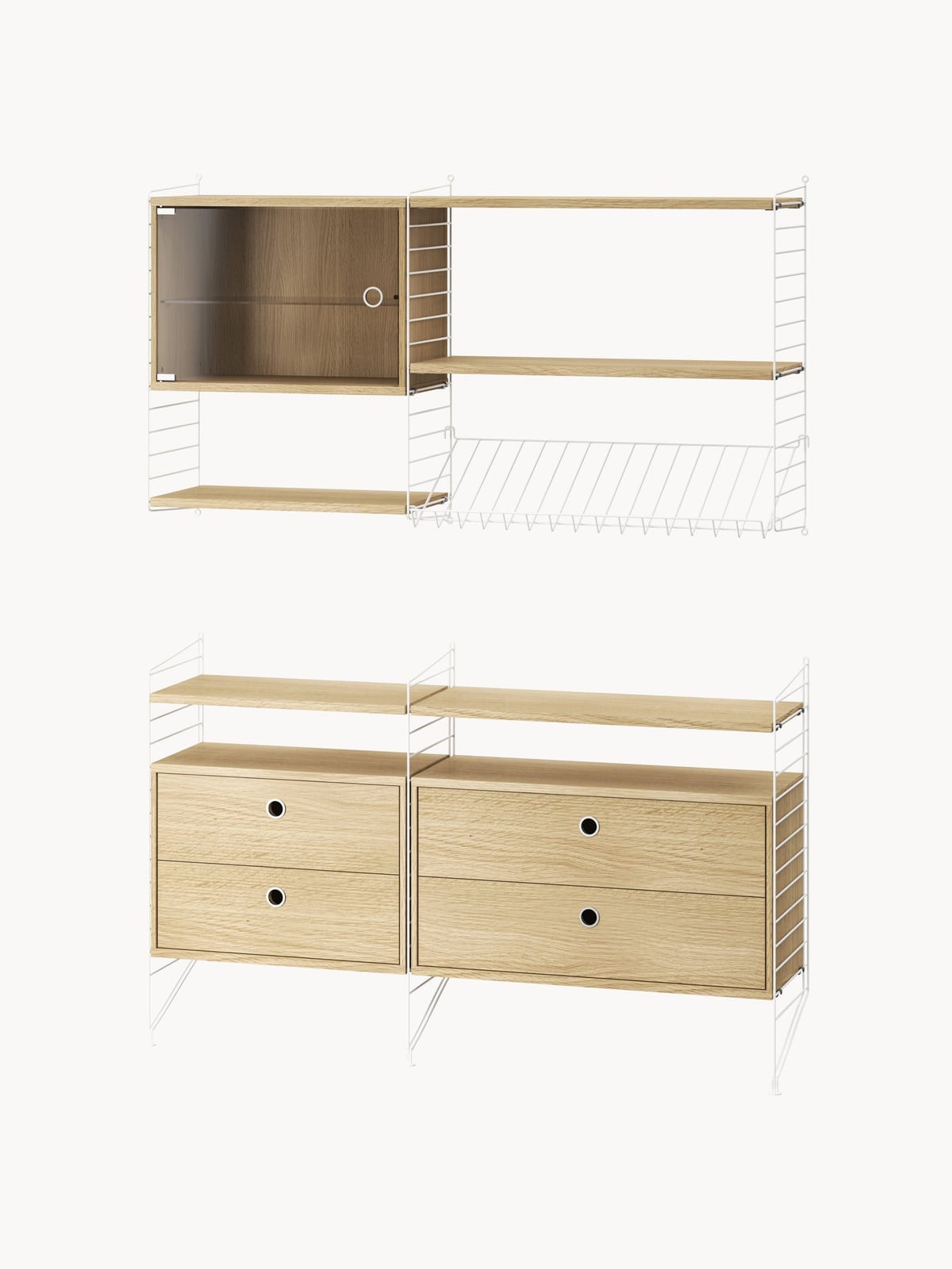 Cabinet String System with Drawers, W 78 x D 30 cm