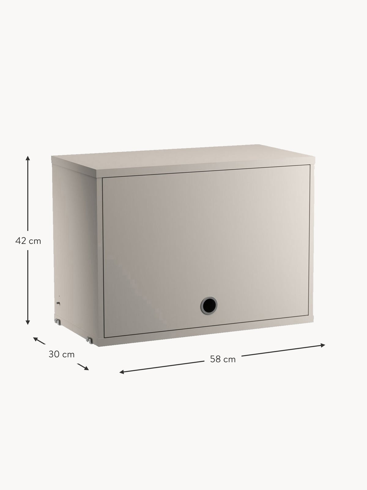 Cabinet String System with Flip Door, W 58 x D 30 cm
