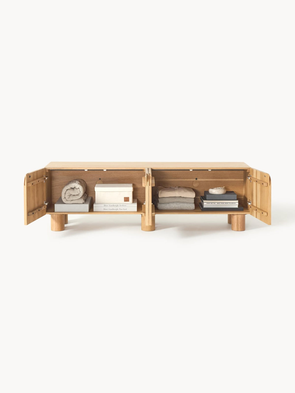Cadi Oak Wood TV Lowboard