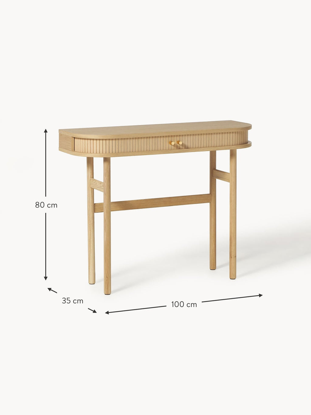 Calary Console Table with Fluted Front