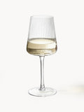 Cami Handmade White Wine Glasses with Embossed Pattern, Set of 4