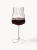 Cami Handmade White Wine Glasses with Embossed Pattern, Set of 4