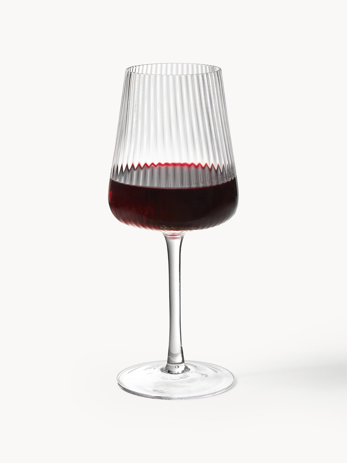 Cami Handmade White Wine Glasses with Embossed Pattern, Set of 4