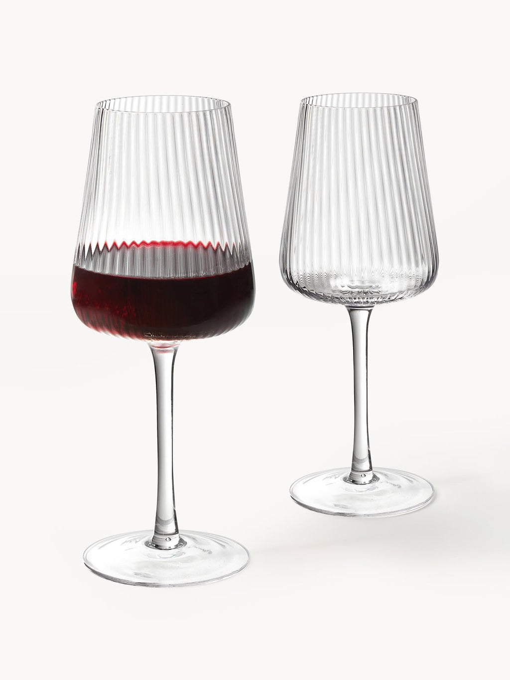Cami Handmade White Wine Glasses with Embossed Pattern, Set of 4