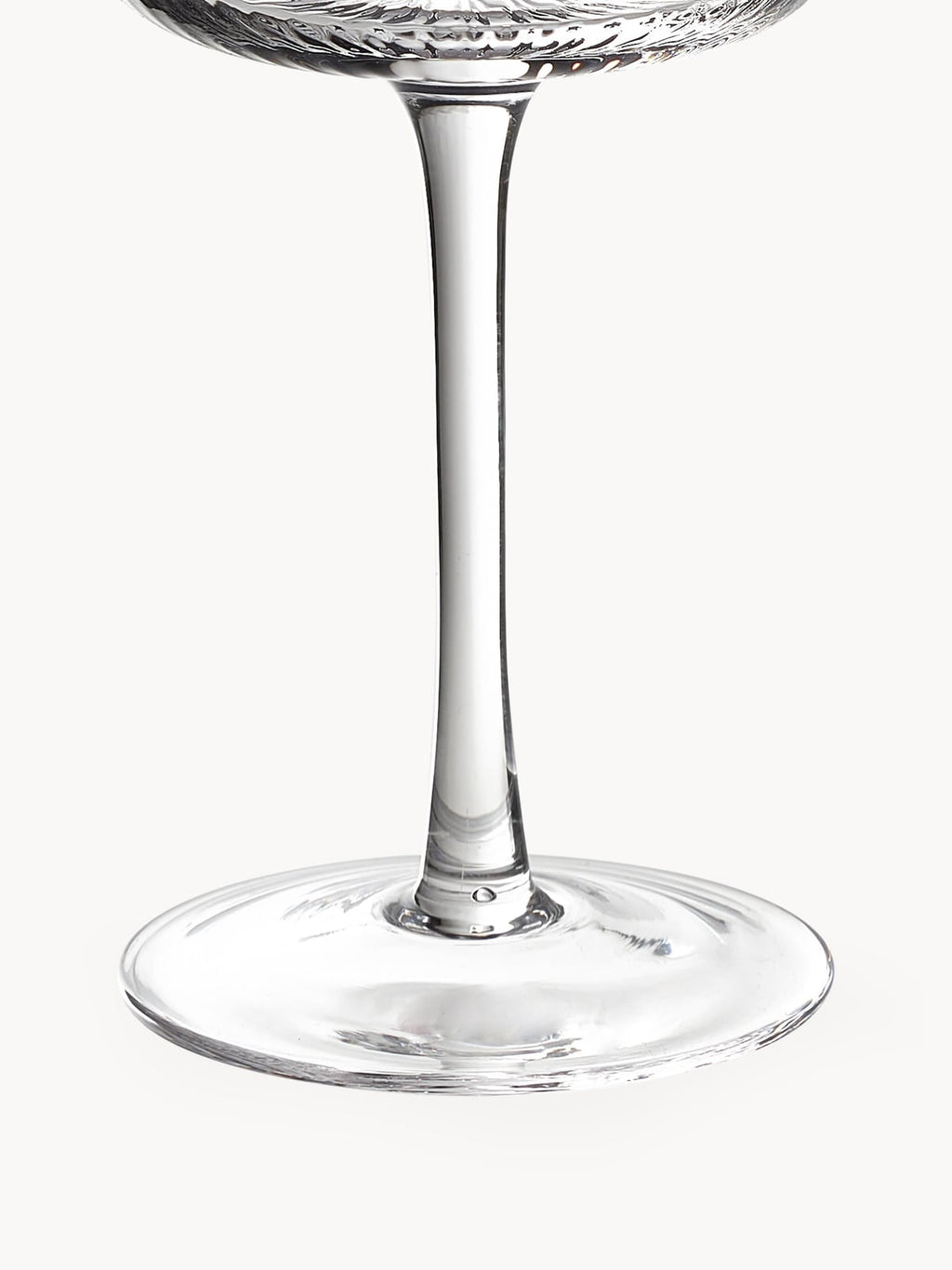 Cami Handmade White Wine Glasses with Embossed Pattern, Set of 4
