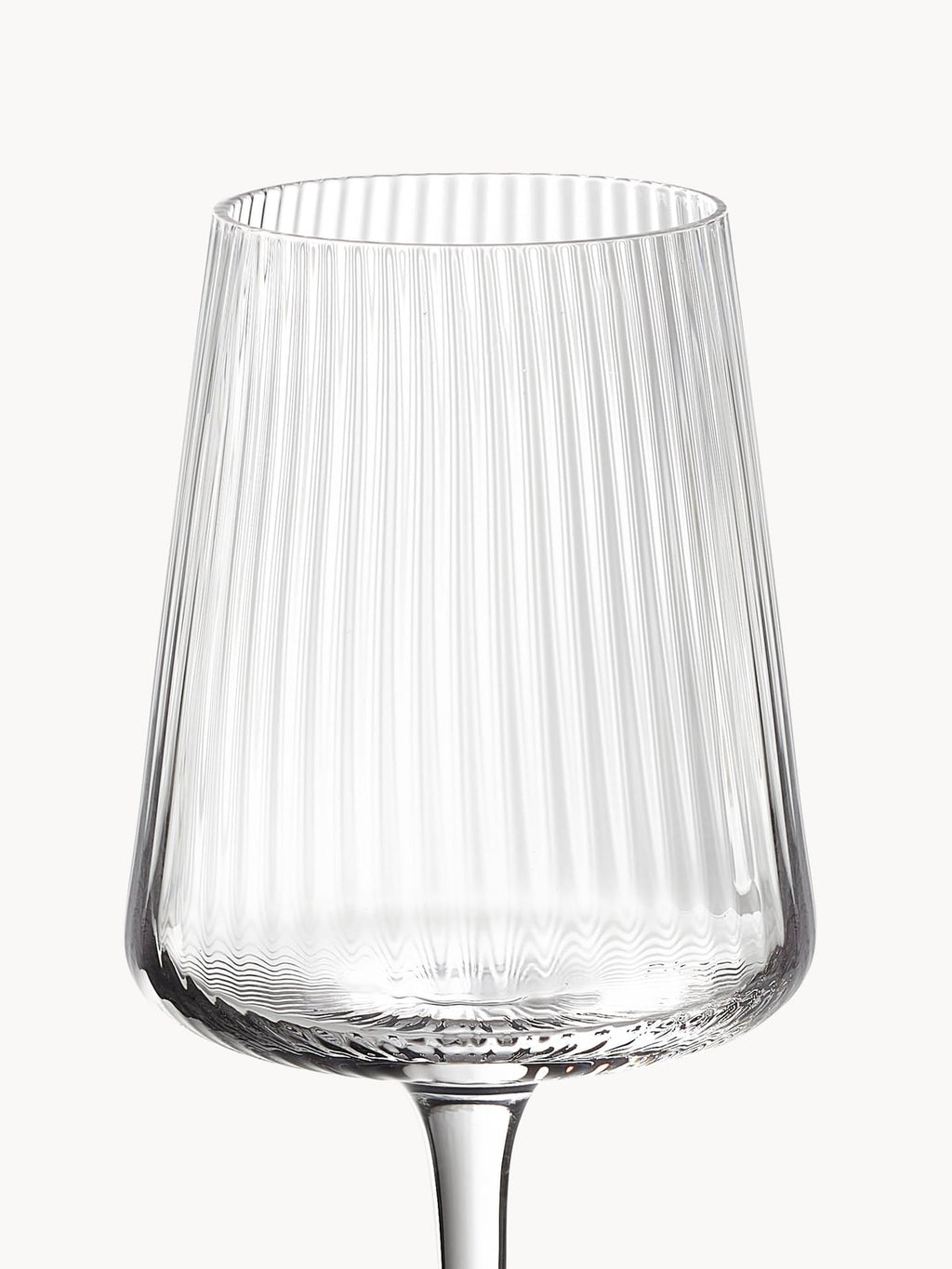 Cami Handmade White Wine Glasses with Embossed Pattern, Set of 4