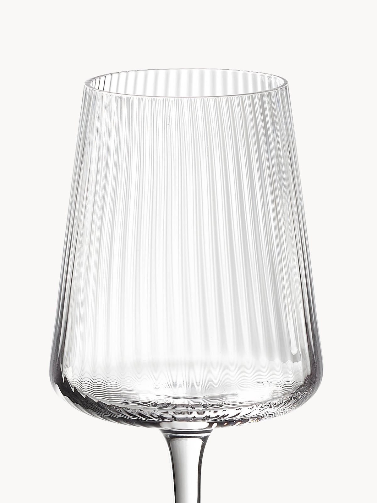 Cami Handmade White Wine Glasses with Embossed Pattern, Set of 4