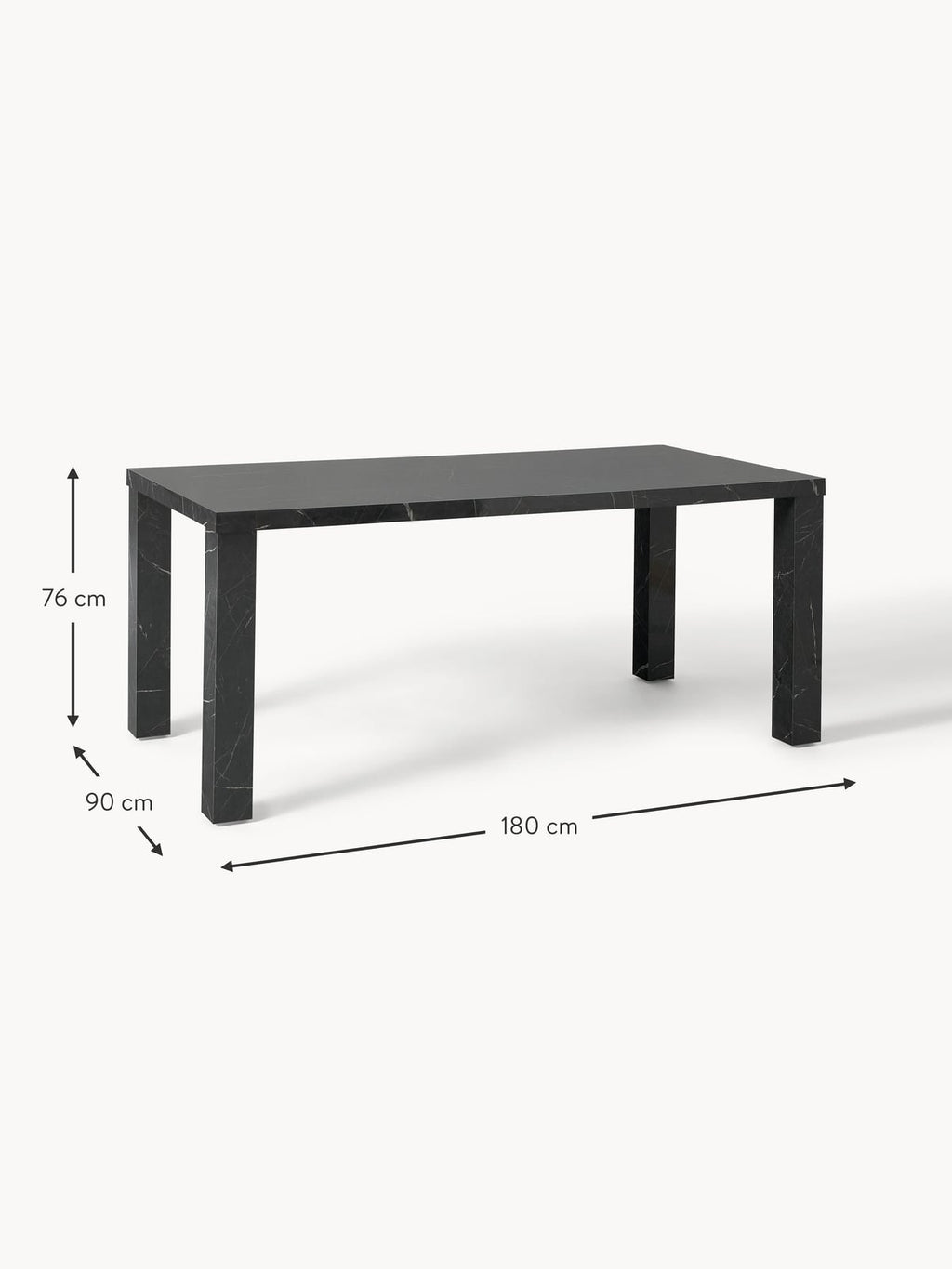 Carl Marble Effect Dining Table, 180 X 90 cm