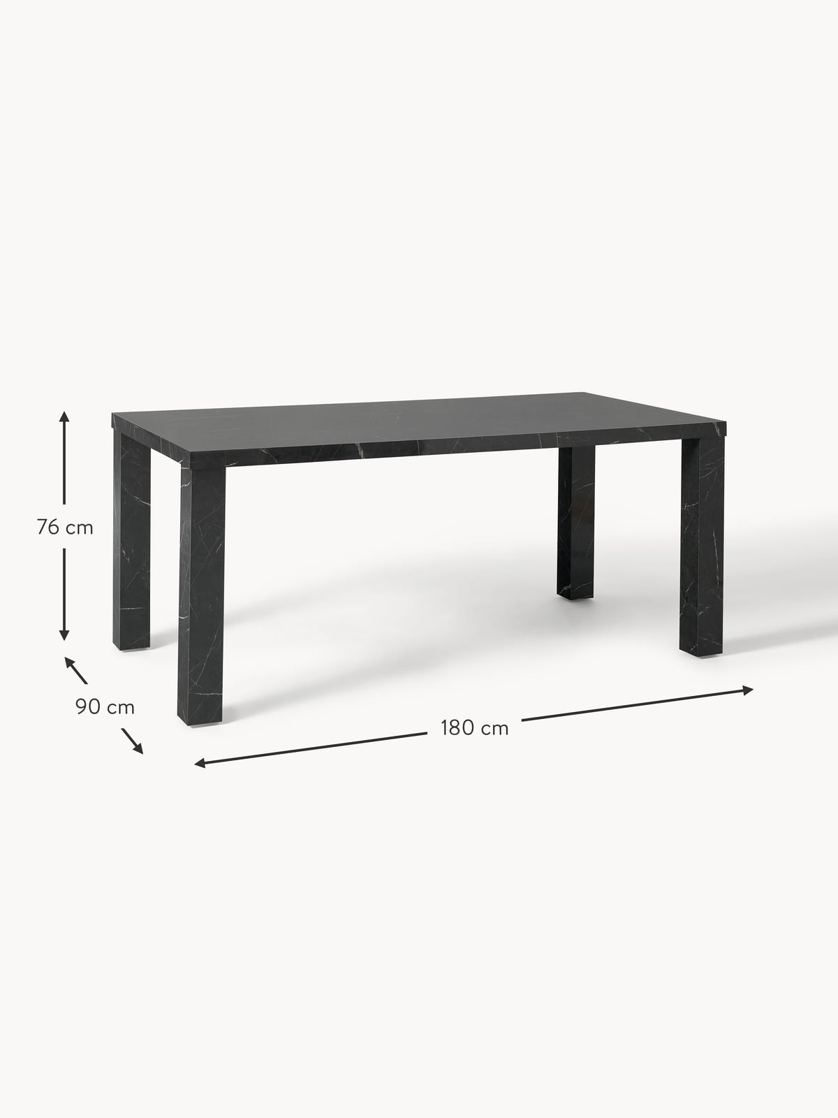 Carl Marble Effect Dining Table, 180 X 90 cm