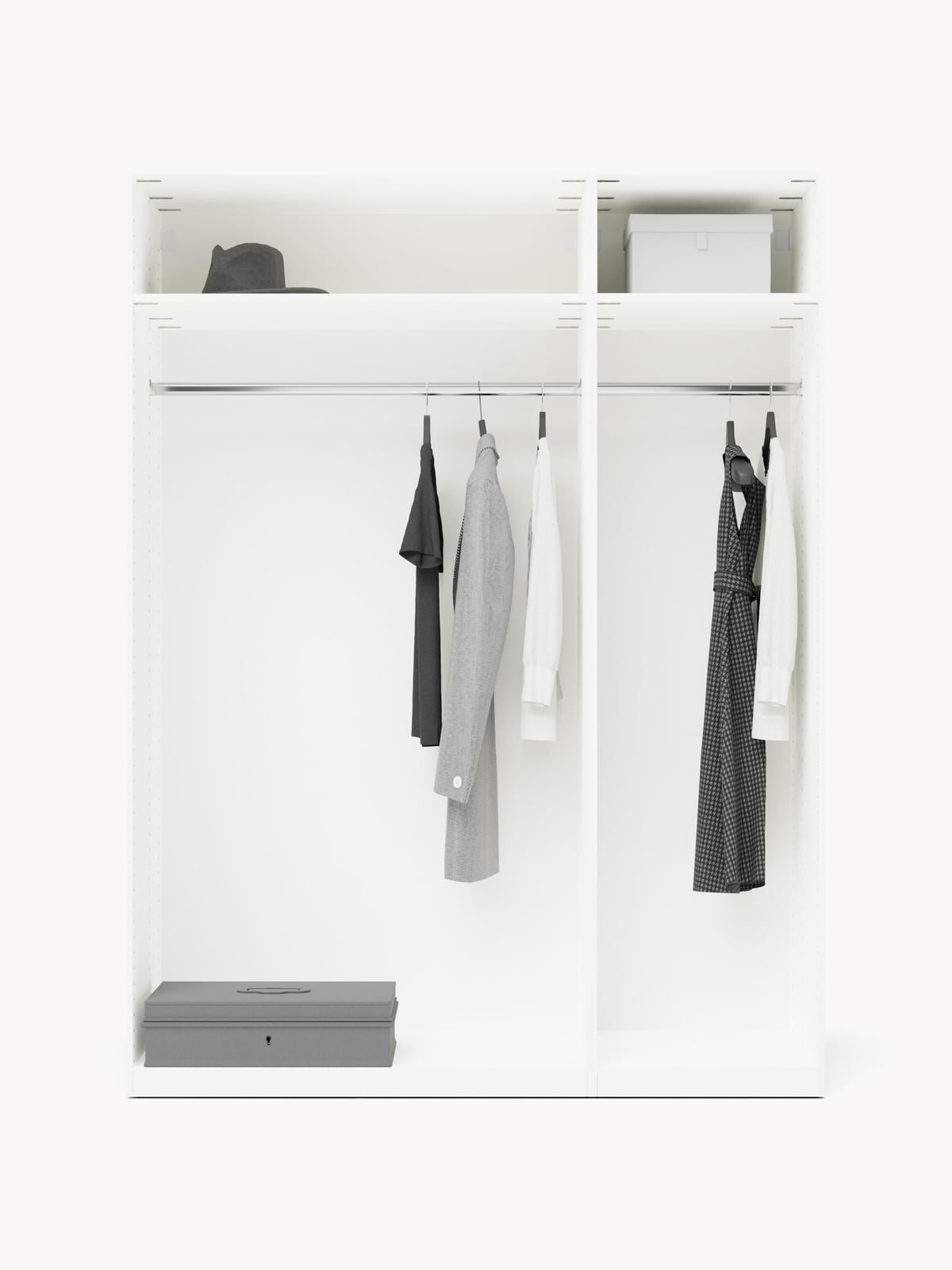 Charlotte Modular Hinged Door Wardrobe, 150 cm Wide, in various sizes
