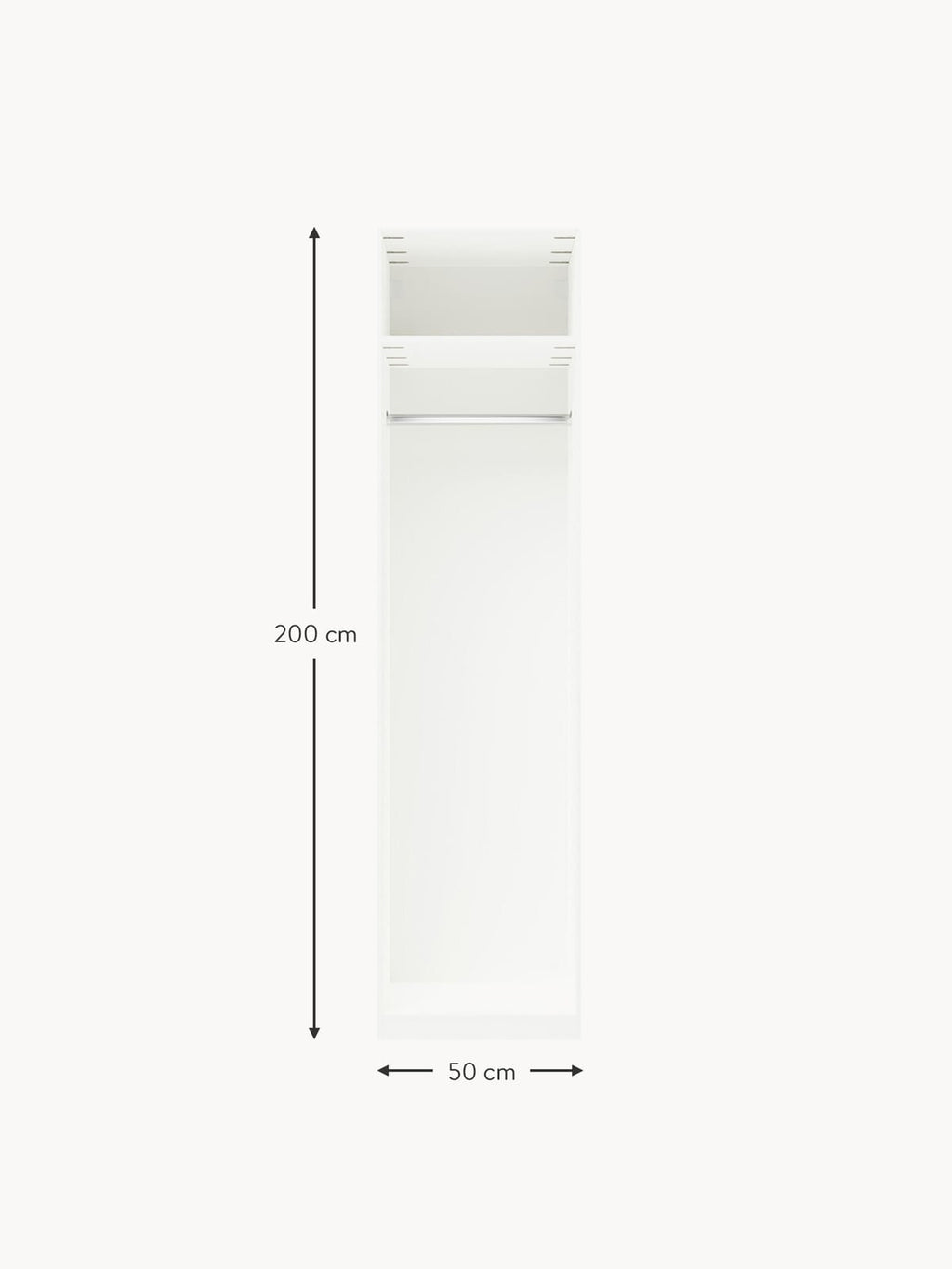 Charlotte Modular Hinged Door Wardrobe, 50 cm Wide, in various sizes